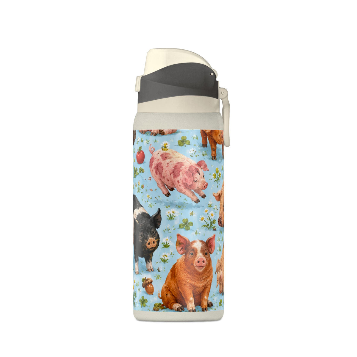 32oz Insulated Water Bottle — Cute Piglet Pattern Stainless Steel Tumbler