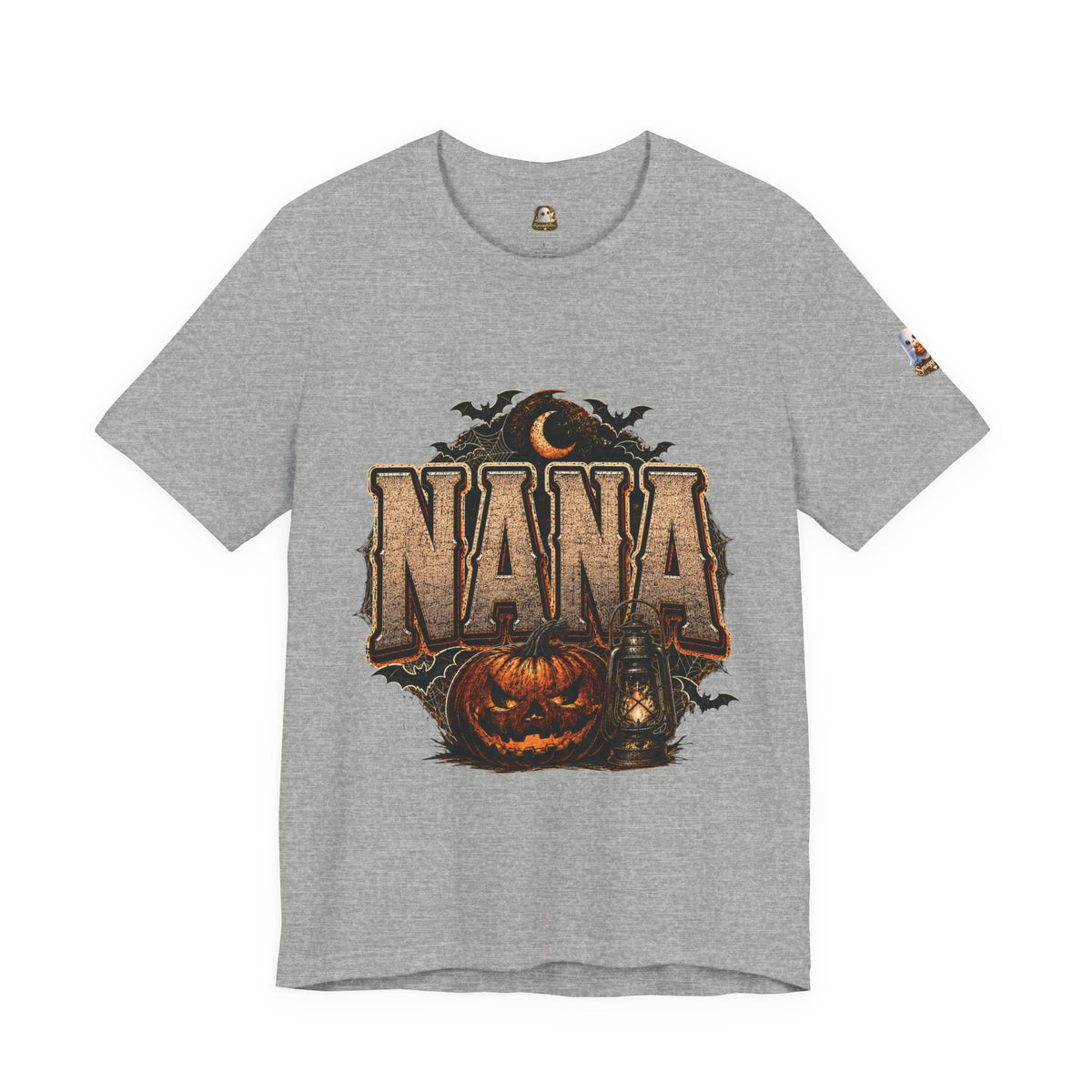 Nana Halloween Tee — Pumpkin, Bats & Lantern Graphic Shirt