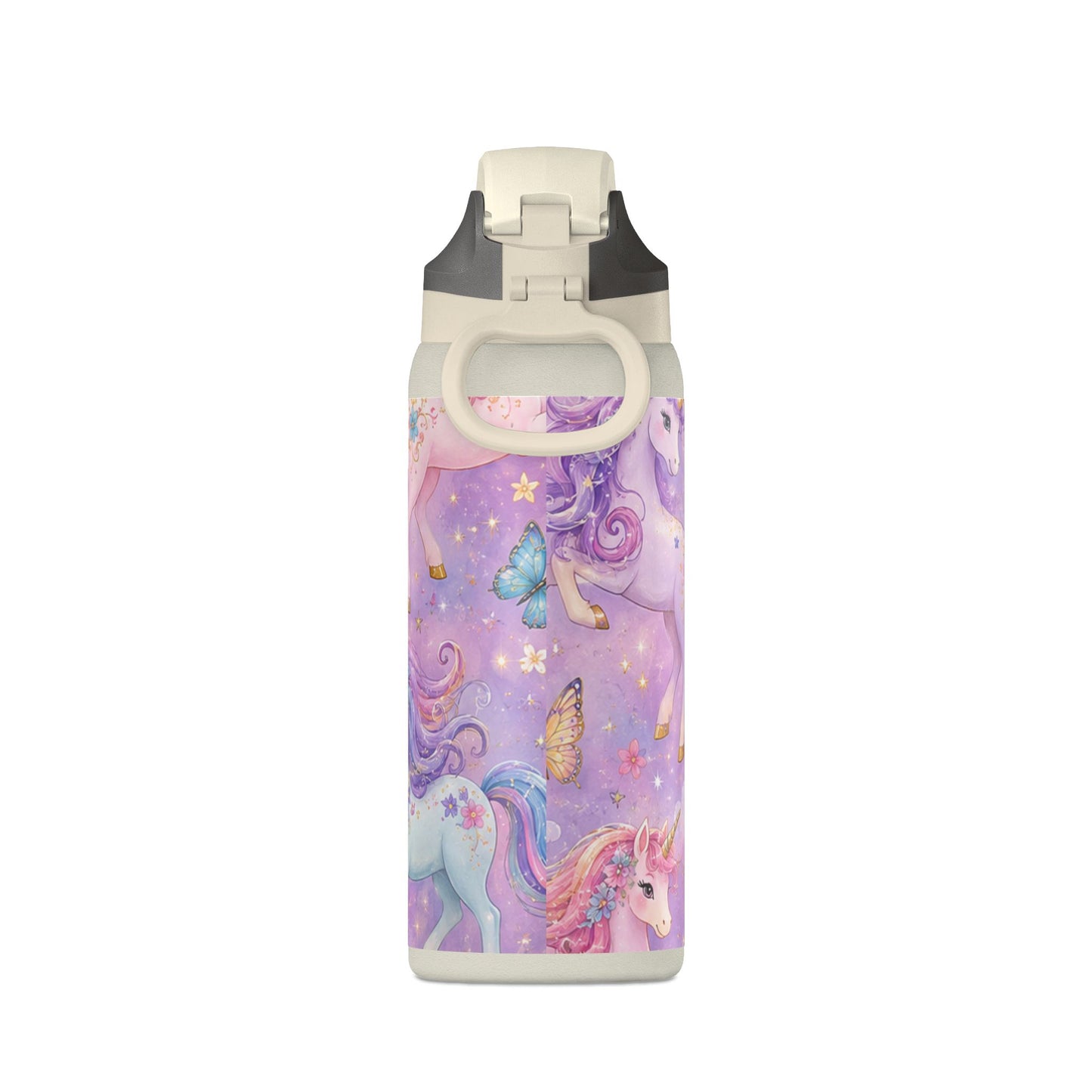 Unicorn Dreams 32oz Insulated Water Bottle — Magical Rainbow Butterflies