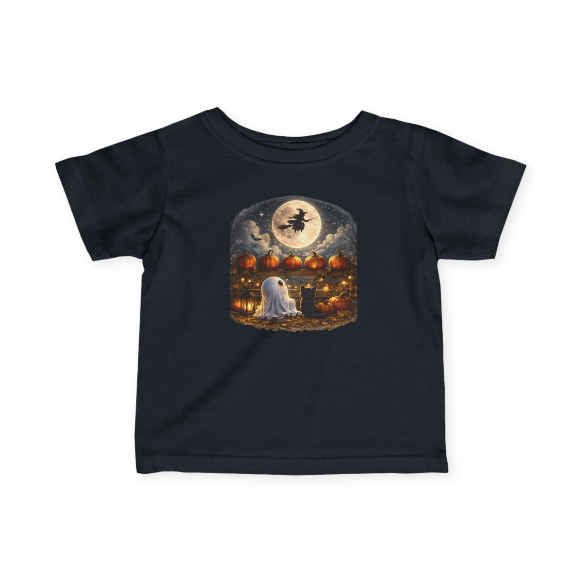 Infant Halloween Tee - Baby Ghost & Witch Moon Pumpkin Night