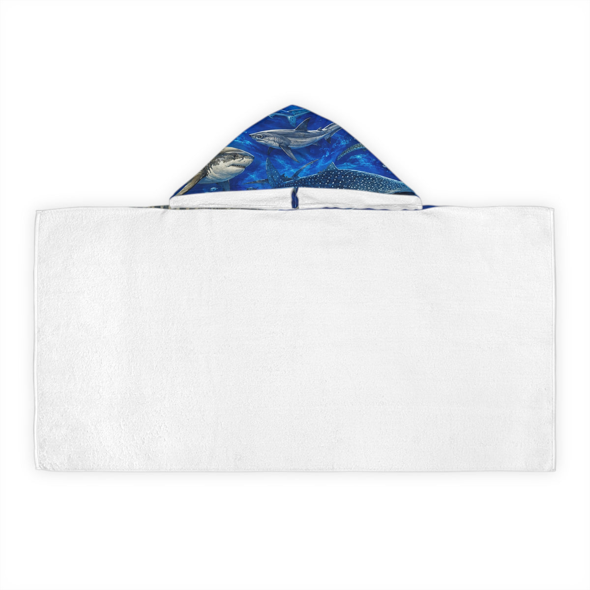 Shark Ocean Hooded Towel — Youth Beach & Swim Cover-Up