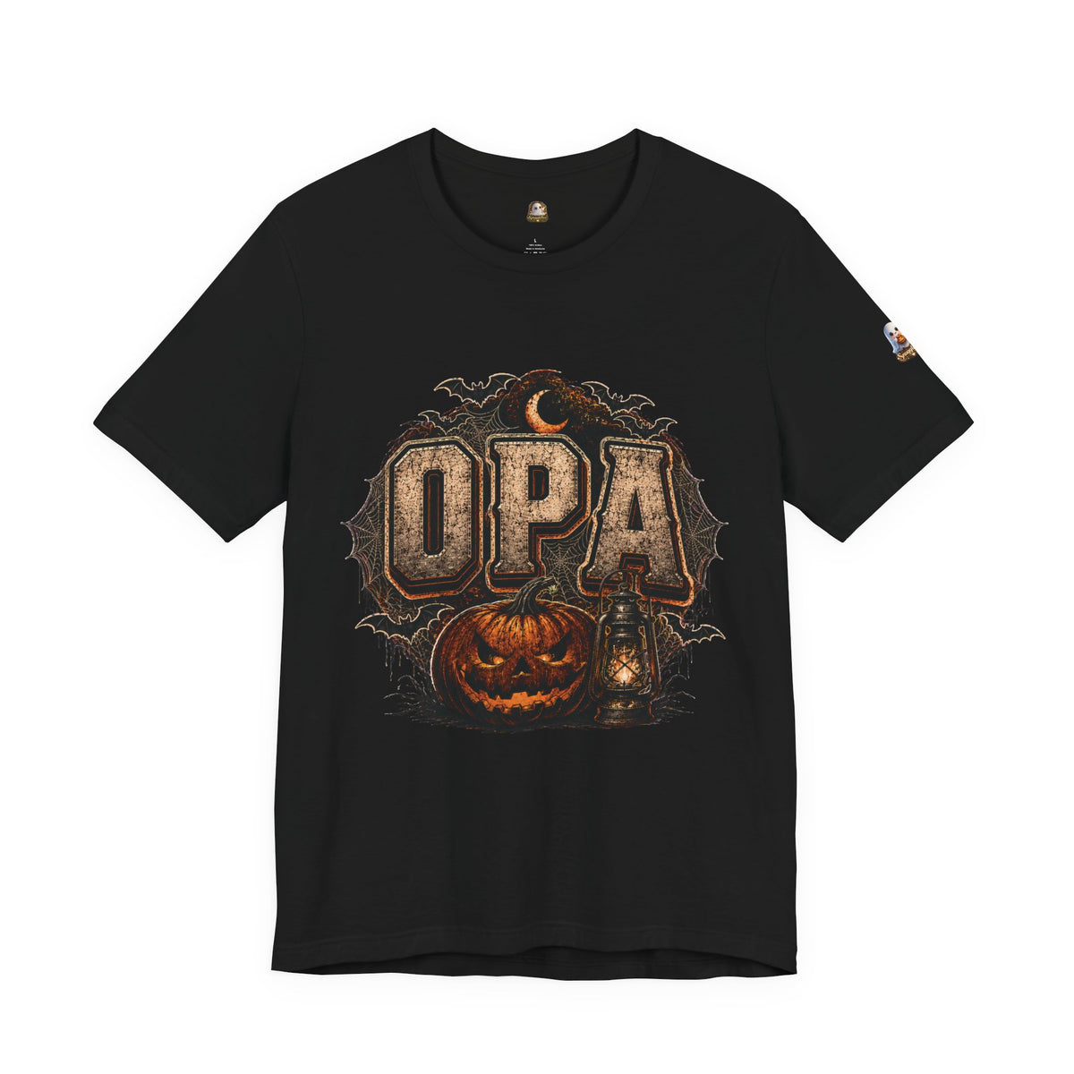 OPA Halloween Tee — Vintage Pumpkin, Lantern & Bat Graphic T-Shirt
