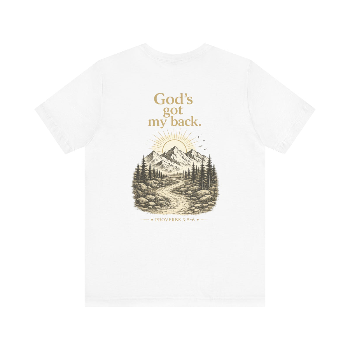 God's Got My Back Mountain Tee — Christian Faith Graphic T-Shirt