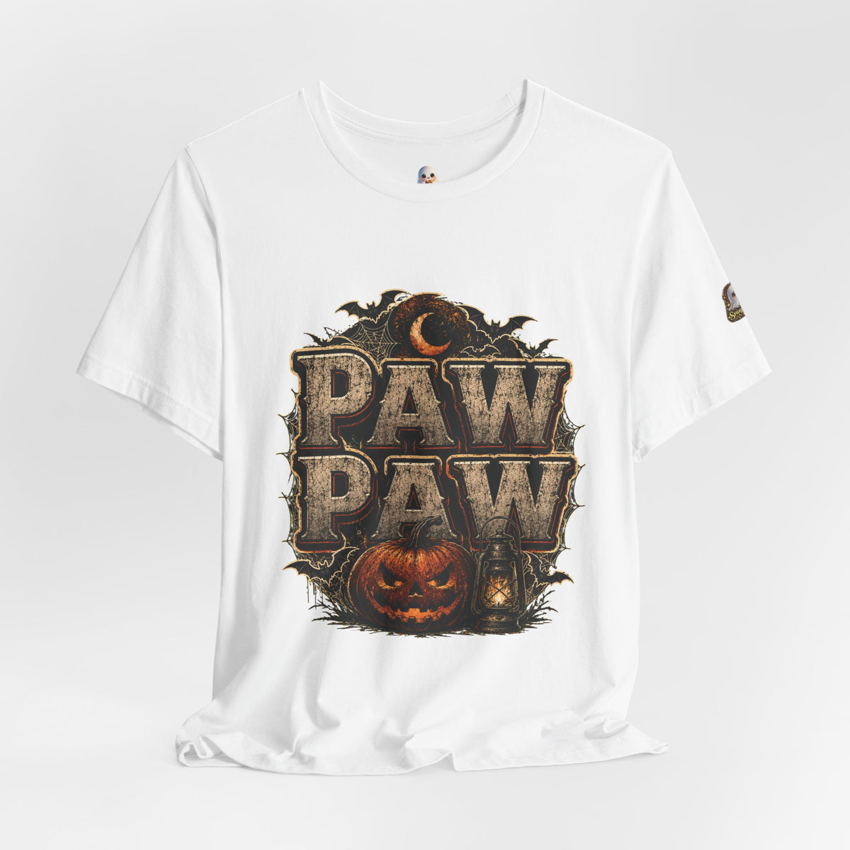 Paw Paw Halloween T‑Shirt — Vintage Pumpkin & Bats Scary Grandpa Tee