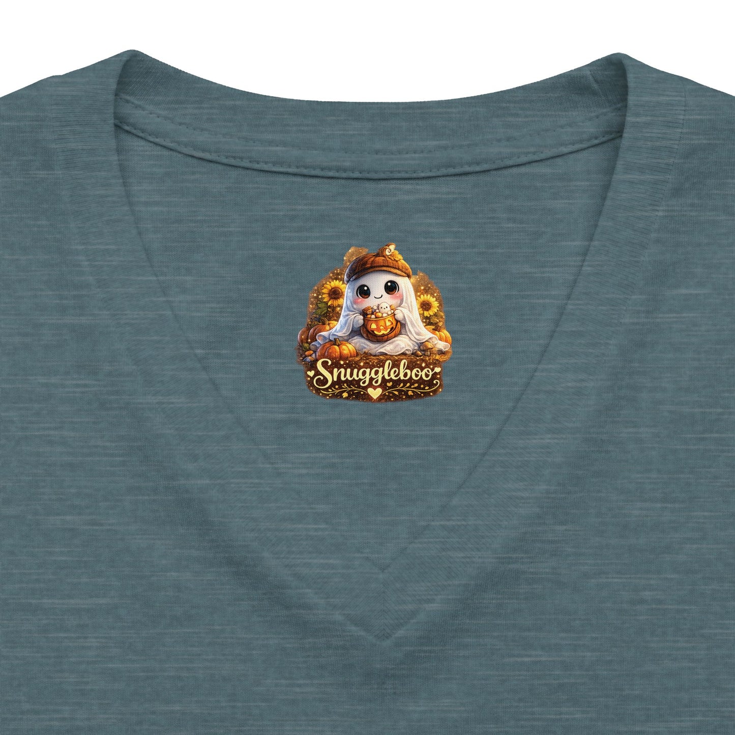 Halloween Mee Maw V-Neck Tee — Cute Haunted Grandma Graphic