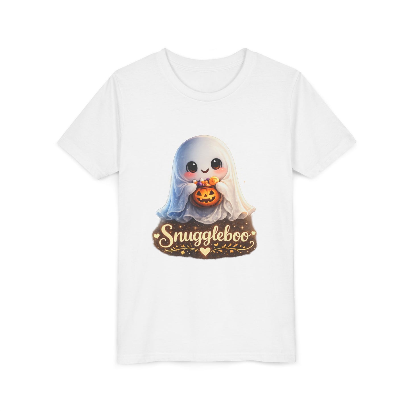 Youth Tee — Cute 'Snuggleboo' Ghost Halloween T-Shirt