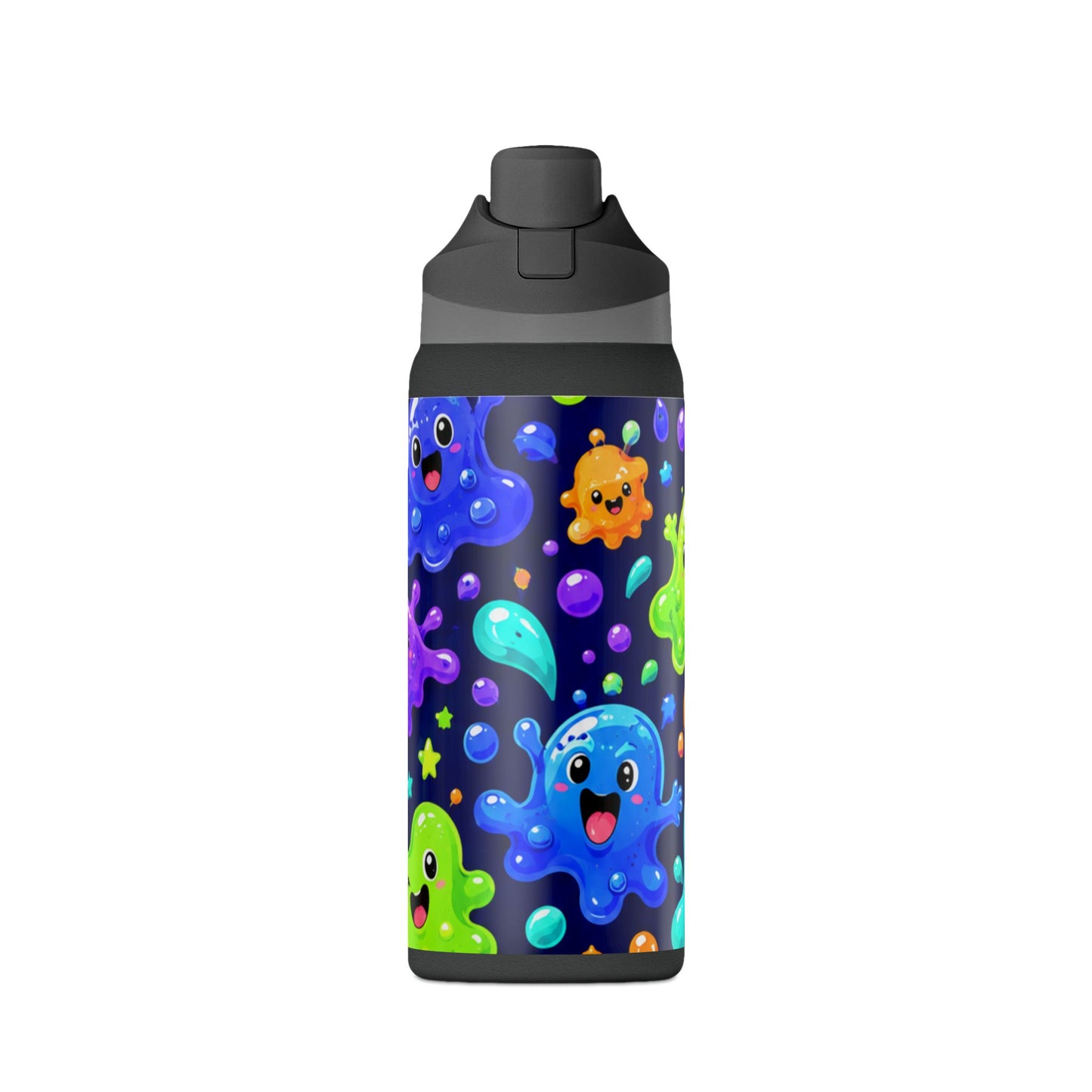 32oz Insulated Water Bottle — Colorful Cute Slime Monsters Design