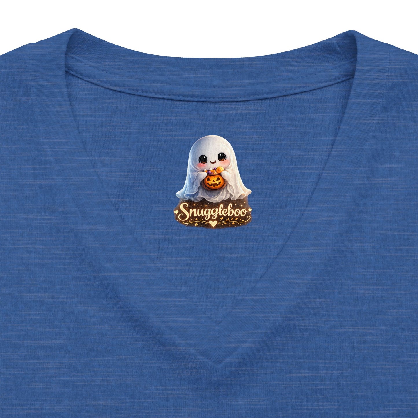 Vovó Halloween Tee — Cute Ghost & Pumpkin "Vovó" V-Neck Shirt