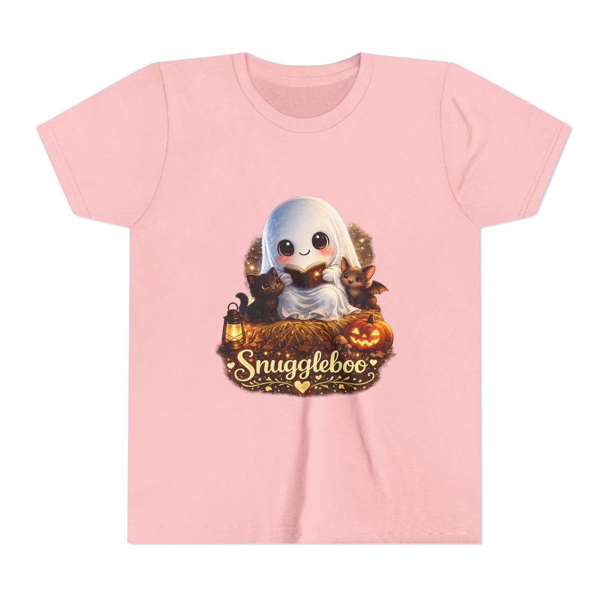 Kids Halloween Ghost Tee – "Snuggleboo" Cute Spooky Pumpkin Design