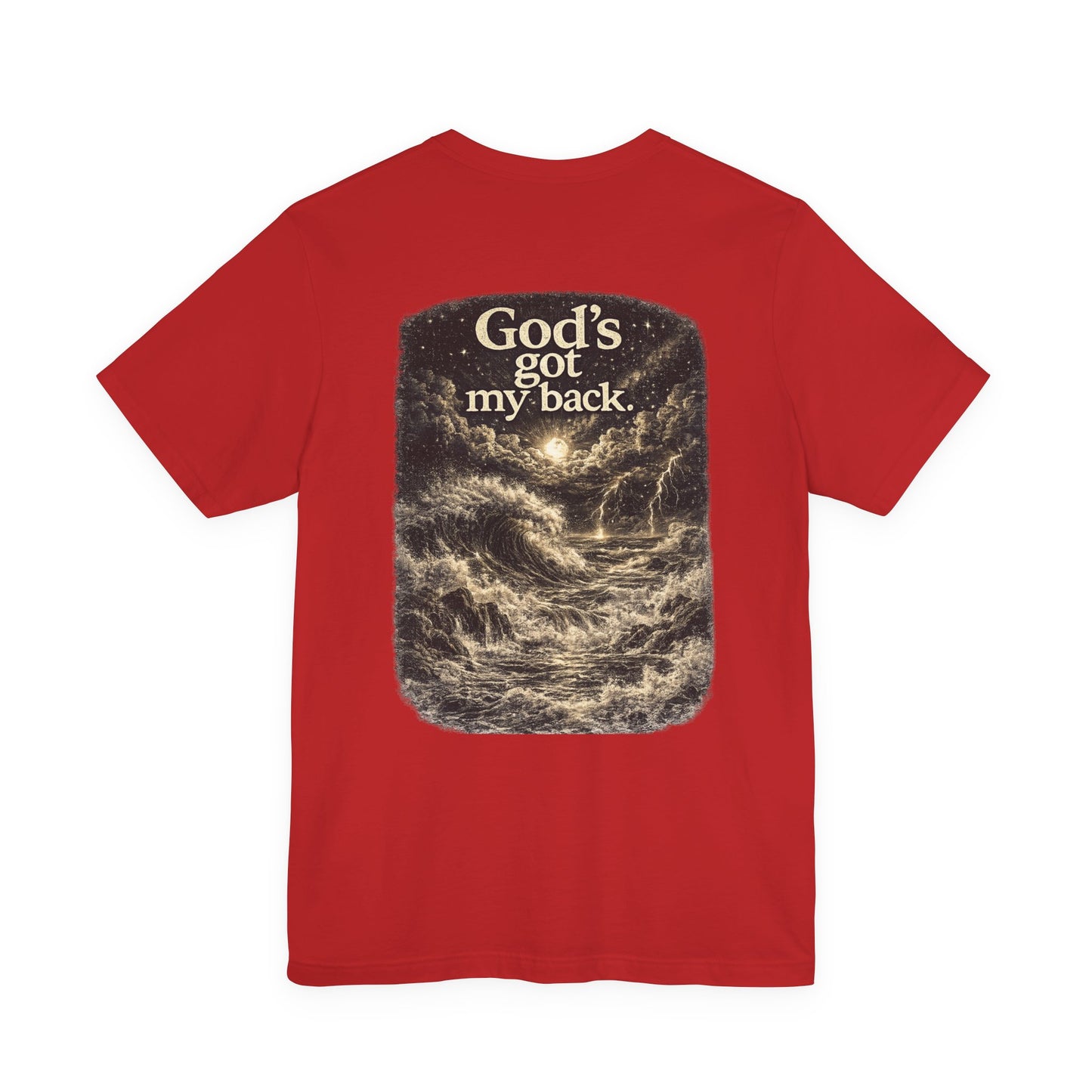 Christian T-Shirt - "God's Got My Back" Nautical Storm Graphic Tee