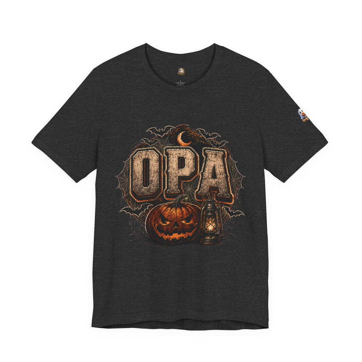 OPA Halloween Tee — Vintage Pumpkin, Lantern & Bat Graphic T-Shirt