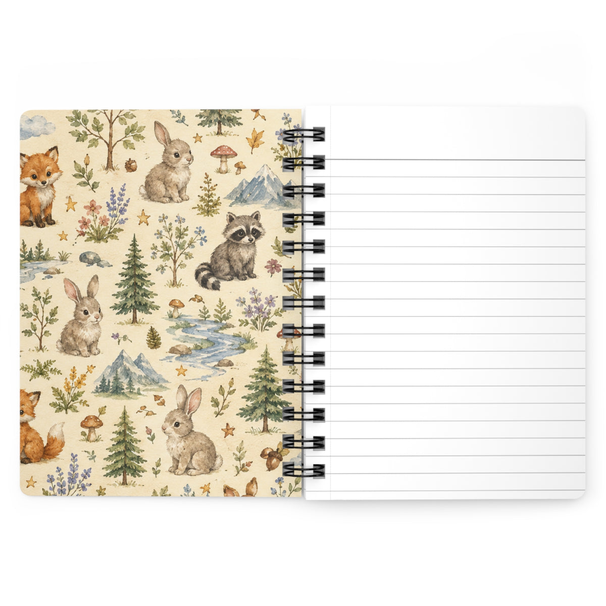 Woodland Friends Spiral Journal — Cute Forest Animal Notebook (Bears, Deer, Foxes)