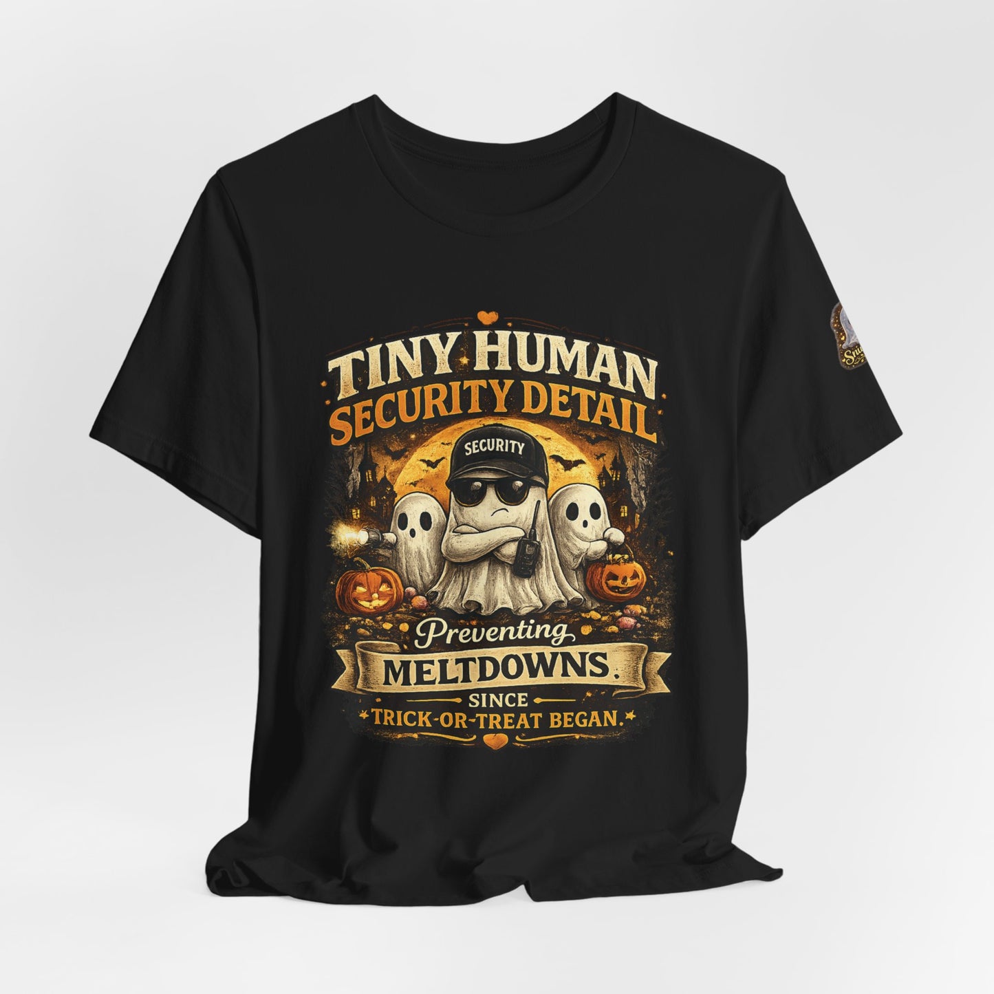 T-Shirt - Tiny Human Security Detail Halloween Baby Tee (Preventing Meltdowns)