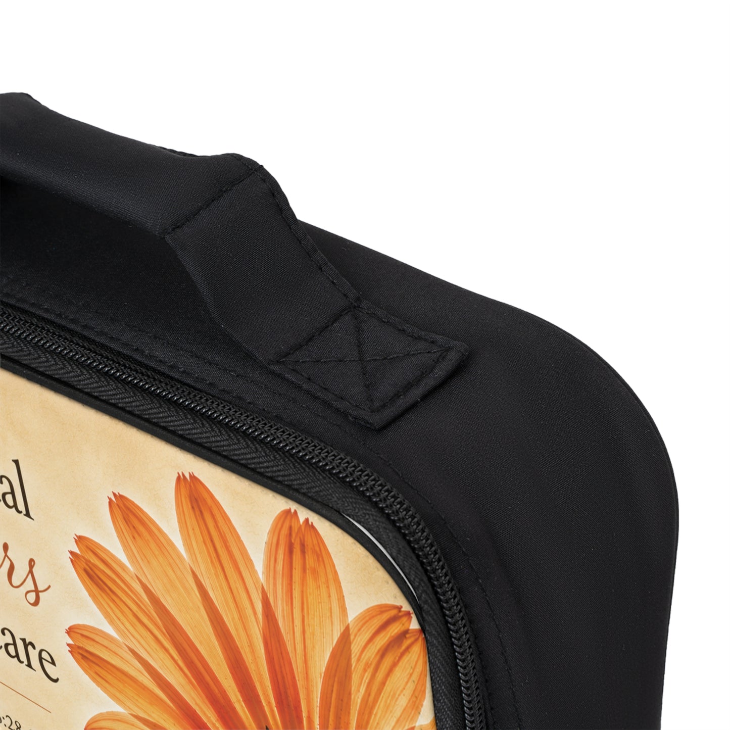 Christian Floral Lunch Bag — "Every Petal Whispers of His Care" (Matthew 6:28-30)