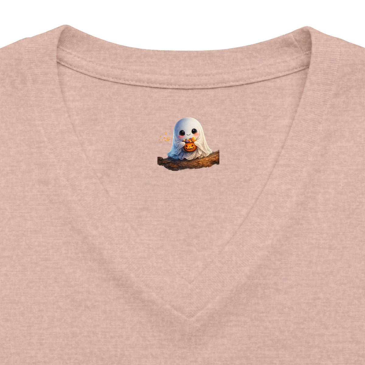 Grandma Halloween V-Neck Tee — Cute Ghost + Spooky Lettering
