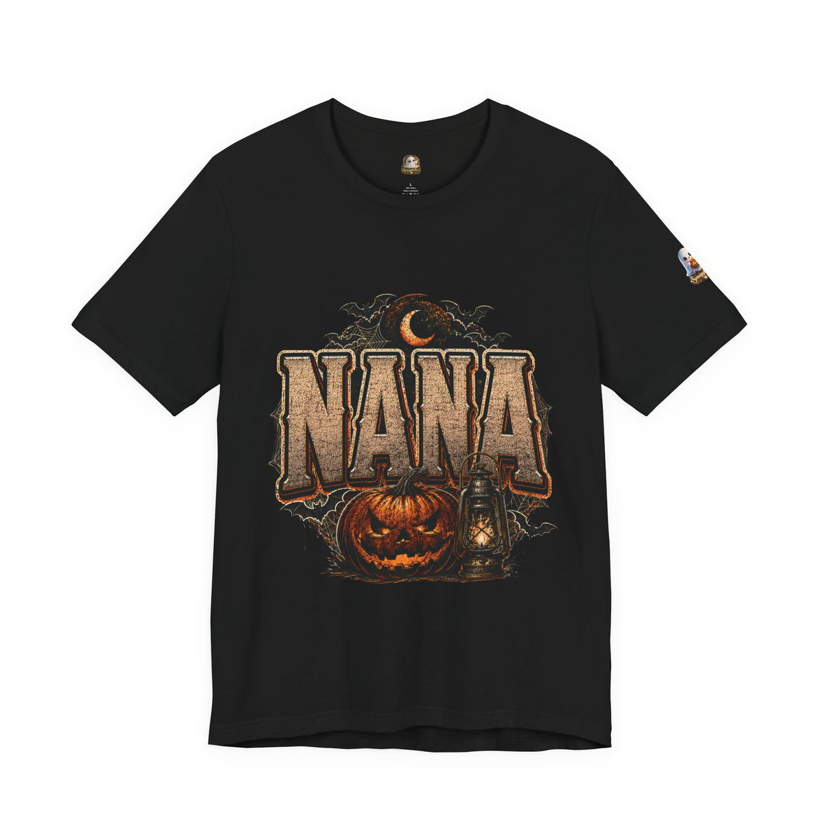 Nana Halloween Tee — Pumpkin, Bats & Lantern Graphic Shirt