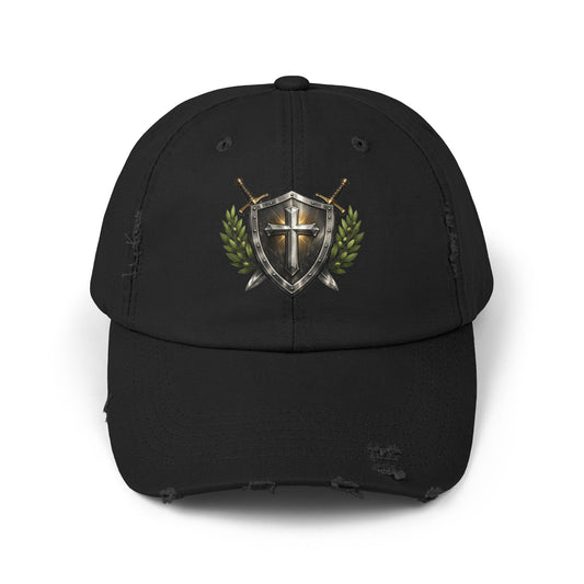 Distressed Shield & Swords Baseball Cap
