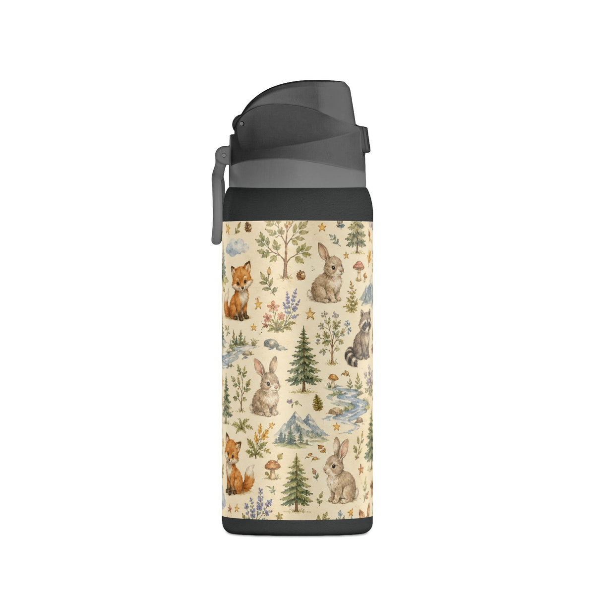 Insulated Water Bottle — Woodland Animals Pattern 32oz