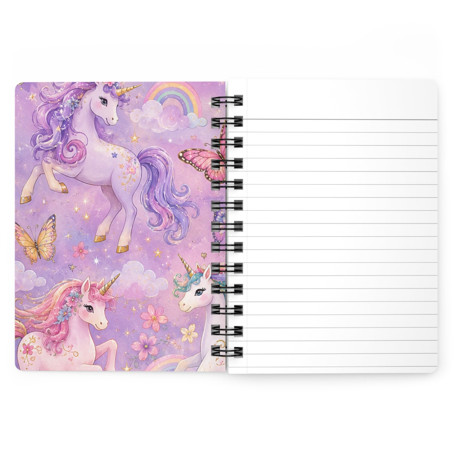 Unicorn Spiral Notebook — Purple Pastel Magical Journal for Kids & Teens