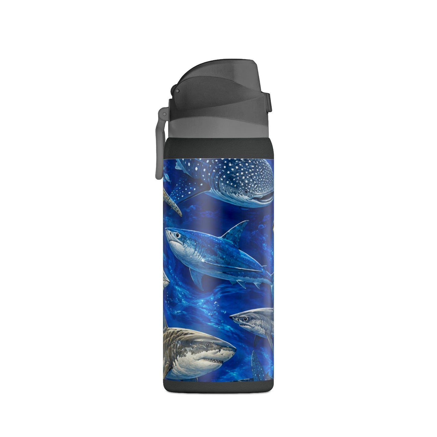Shark & Whale Ocean 32oz Insulated Water Bottle — Marine Life Stainless Steel Flask