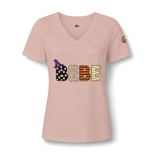 BEBE Halloween Graphic V-Neck Tee