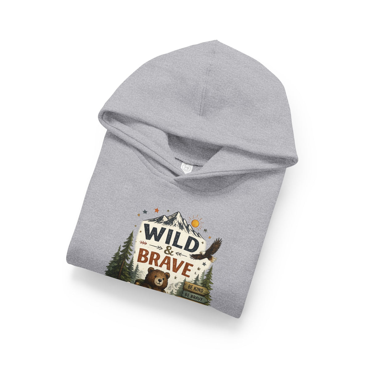 Wild & Brave Toddler Hoodie — Woodland Bear Adventure Pullover for Kids