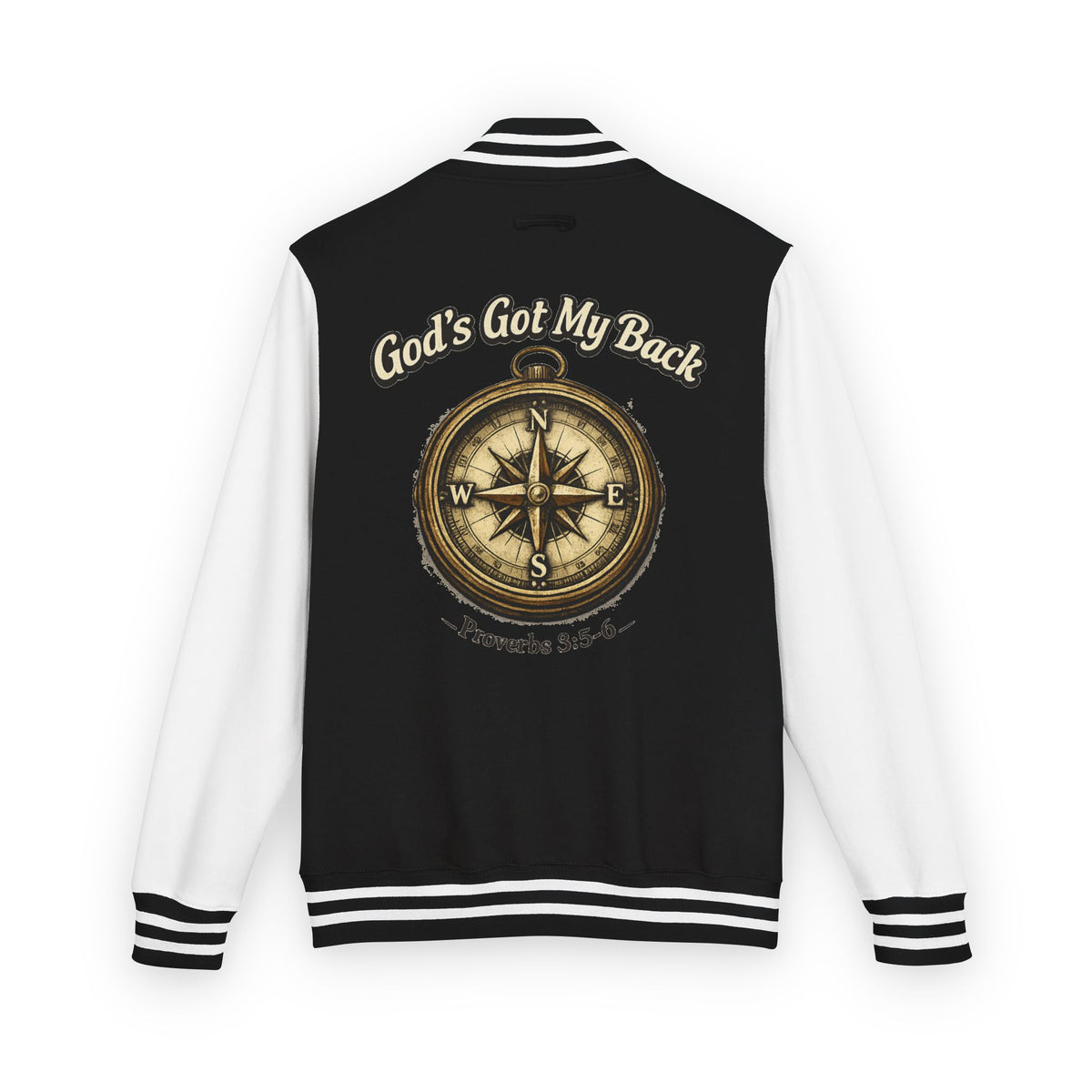 Letterman Jacket — "God's Got My Back" Compass Christian Varsity Jacket