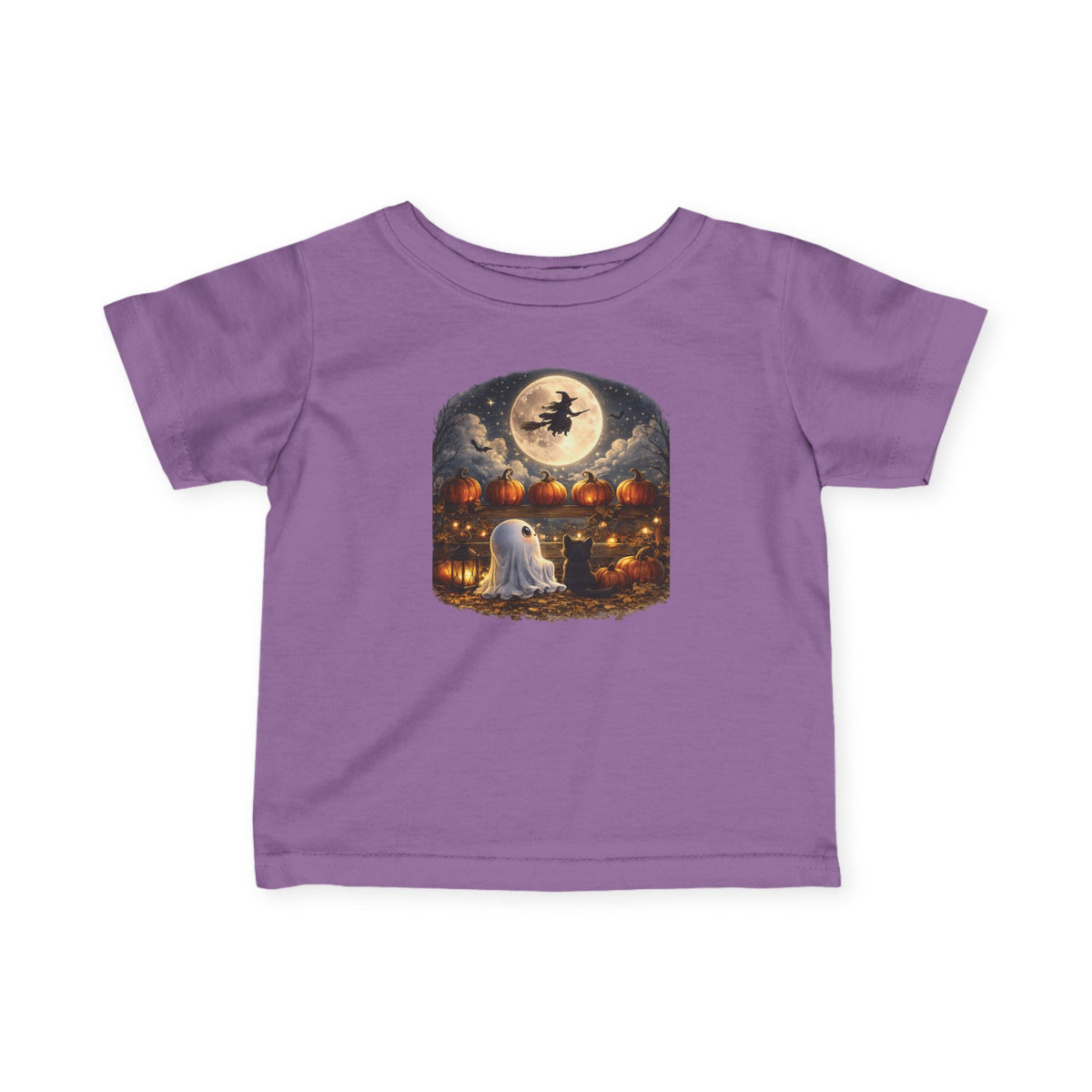 Infant Halloween Tee - Baby Ghost & Witch Moon Pumpkin Night