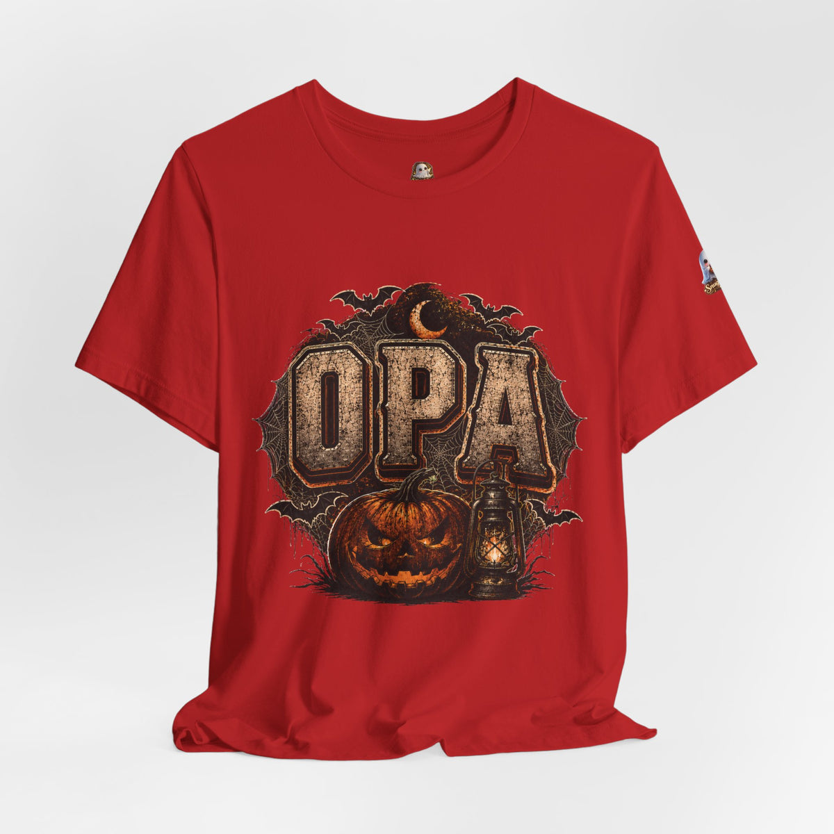 OPA Halloween Tee — Vintage Pumpkin, Lantern & Bat Graphic T-Shirt