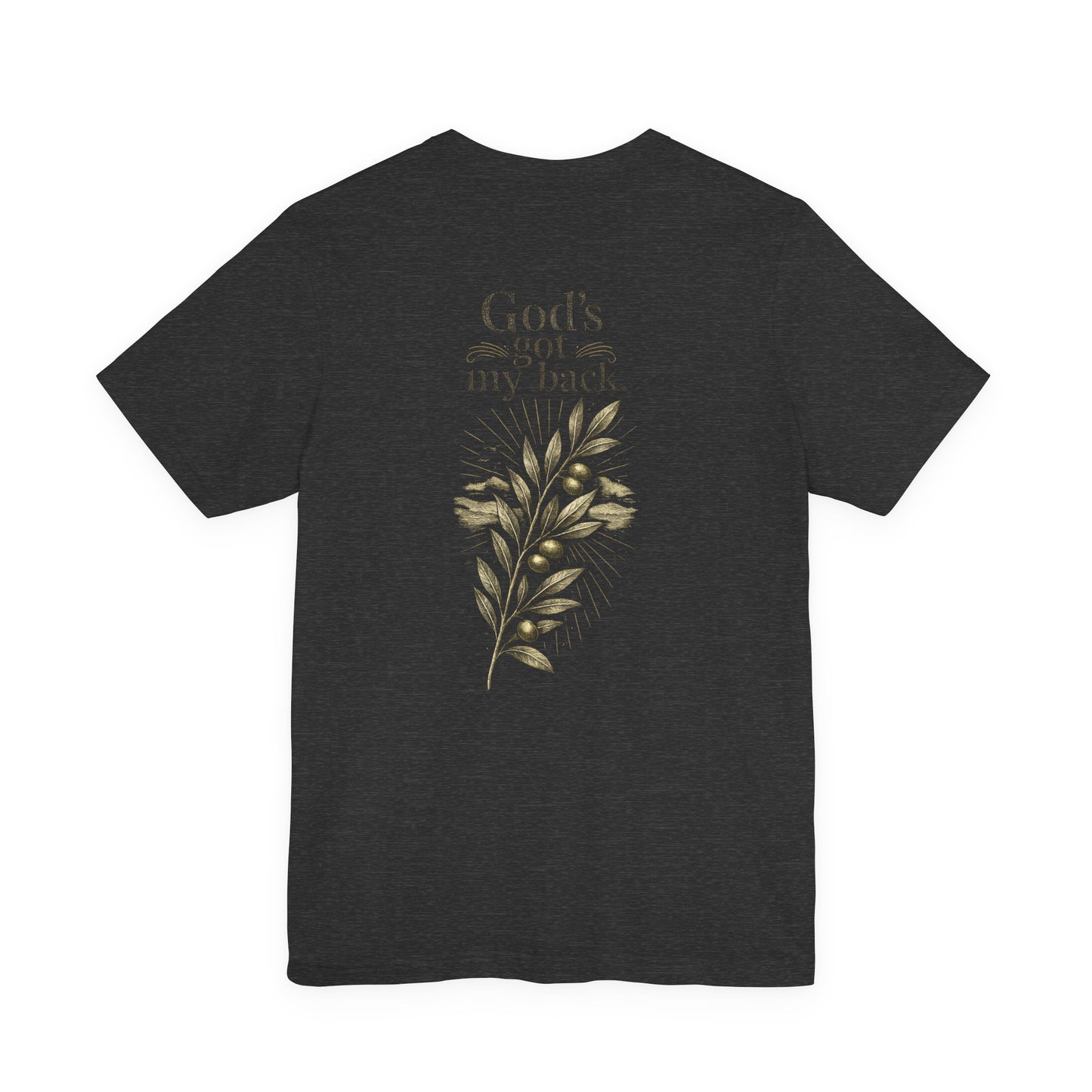 Christian Tee — "God's Got My Back" Floral Chest & Back Print