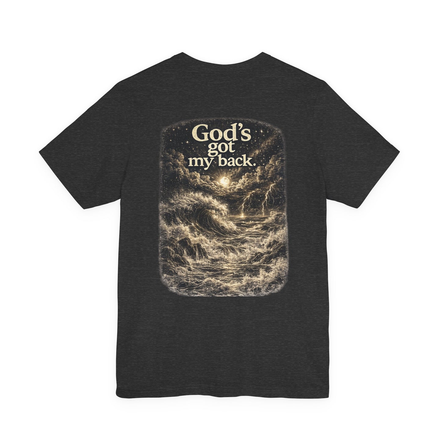 Christian T-Shirt - "God's Got My Back" Nautical Storm Graphic Tee