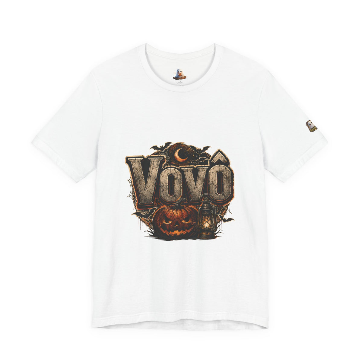 Vovó Halloween Tee — Vintage Pumpkin & Haunted Moon Graphic T-Shirt
