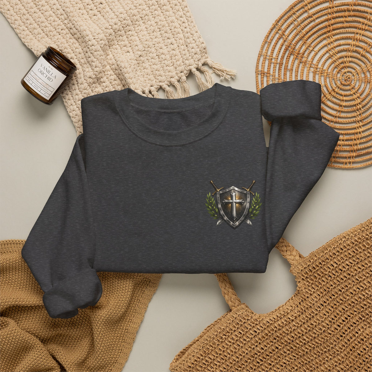 Compass Crewneck Sweatshirt — "God's Got My Back" Proverbs 3:5-6 Christian Pullover