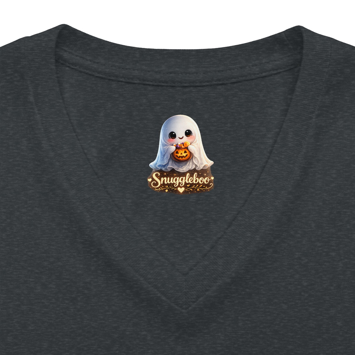 NoNna Halloween V-Neck Tee — Cute Ghost & Pumpkin Grandma Shirt