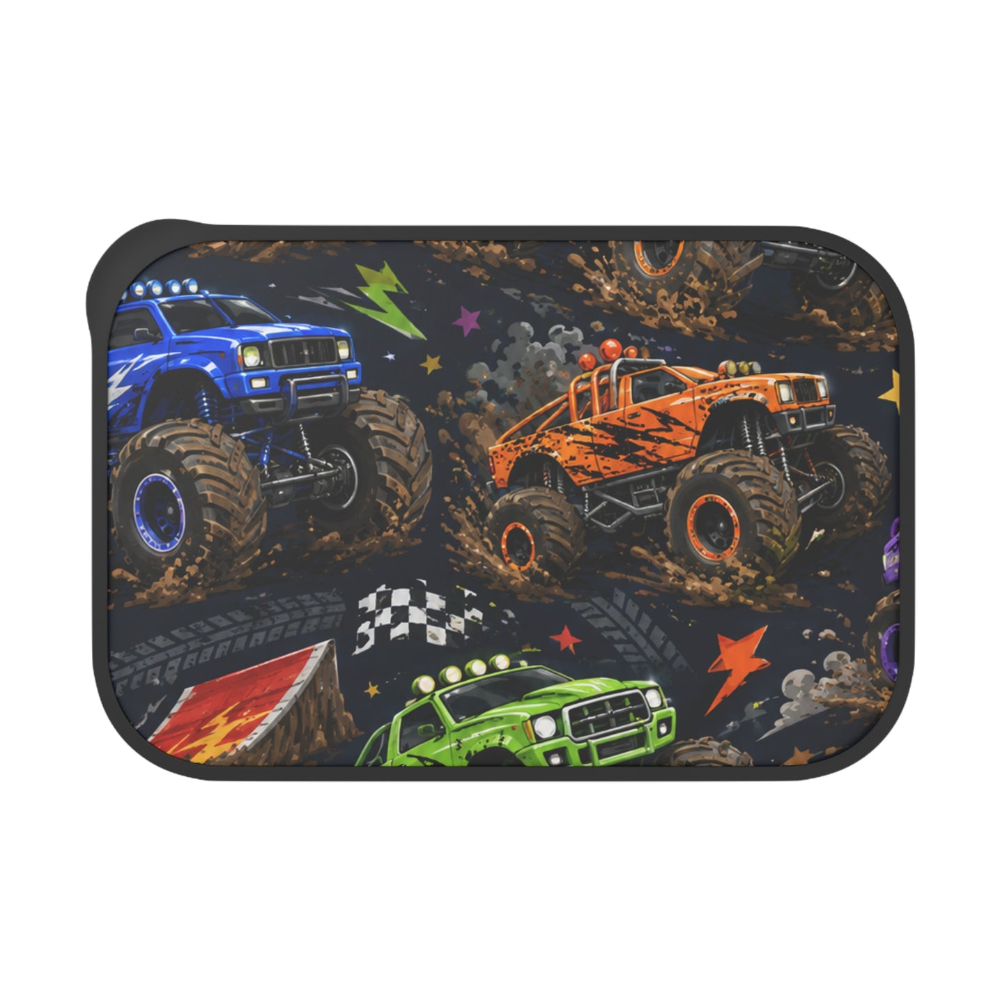 Monster Truck Kids Bento Box with Utensils — Reusable PLA Lunch Container