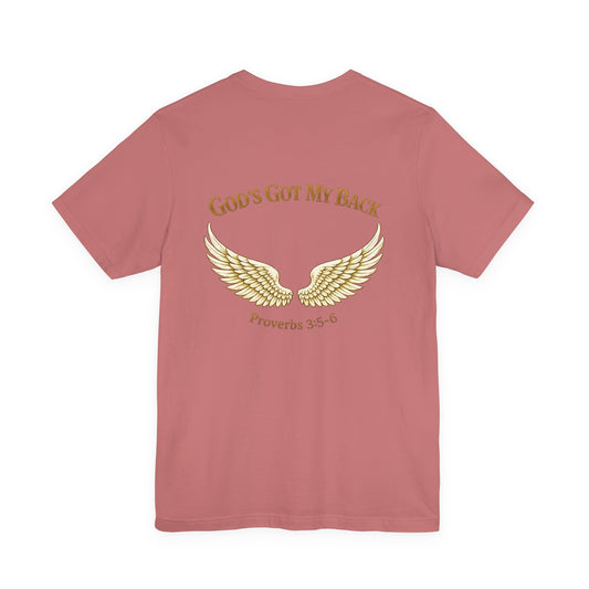 God's Got My Back T-Shirt — Wings & Shield Christian Tee (Proverbs 3:5-6)