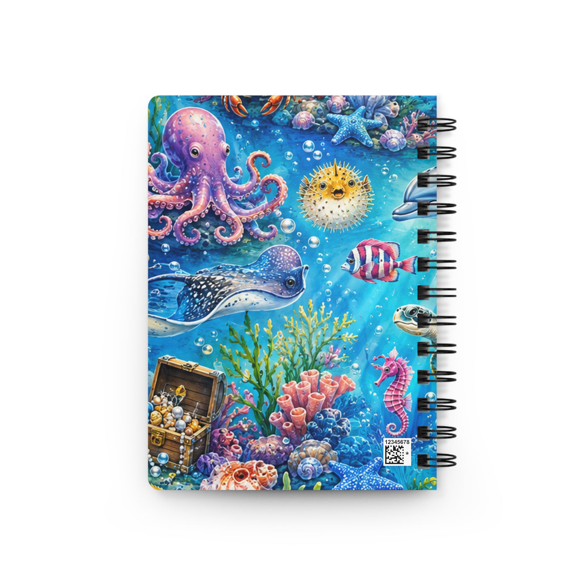 Underwater Ocean Life Spiral Journal — Colorful Sea Creatures Notebook