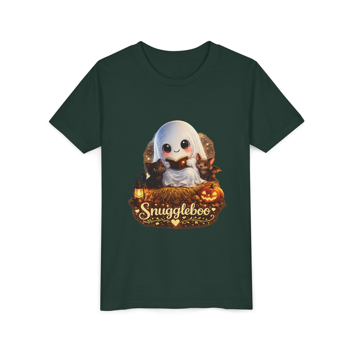 Kids Halloween Ghost Tee – "Snuggleboo" Cute Spooky Pumpkin Design