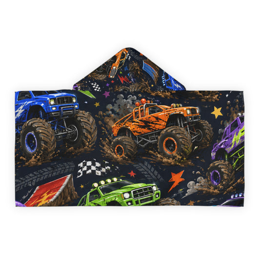 Monster Truck Hooded Towel for Kids — Youth Beach & Bath Wrap