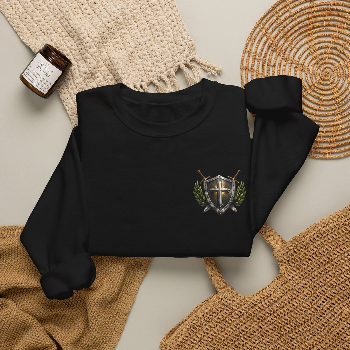 Compass Crewneck Sweatshirt — "God's Got My Back" Proverbs 3:5-6 Christian Pullover