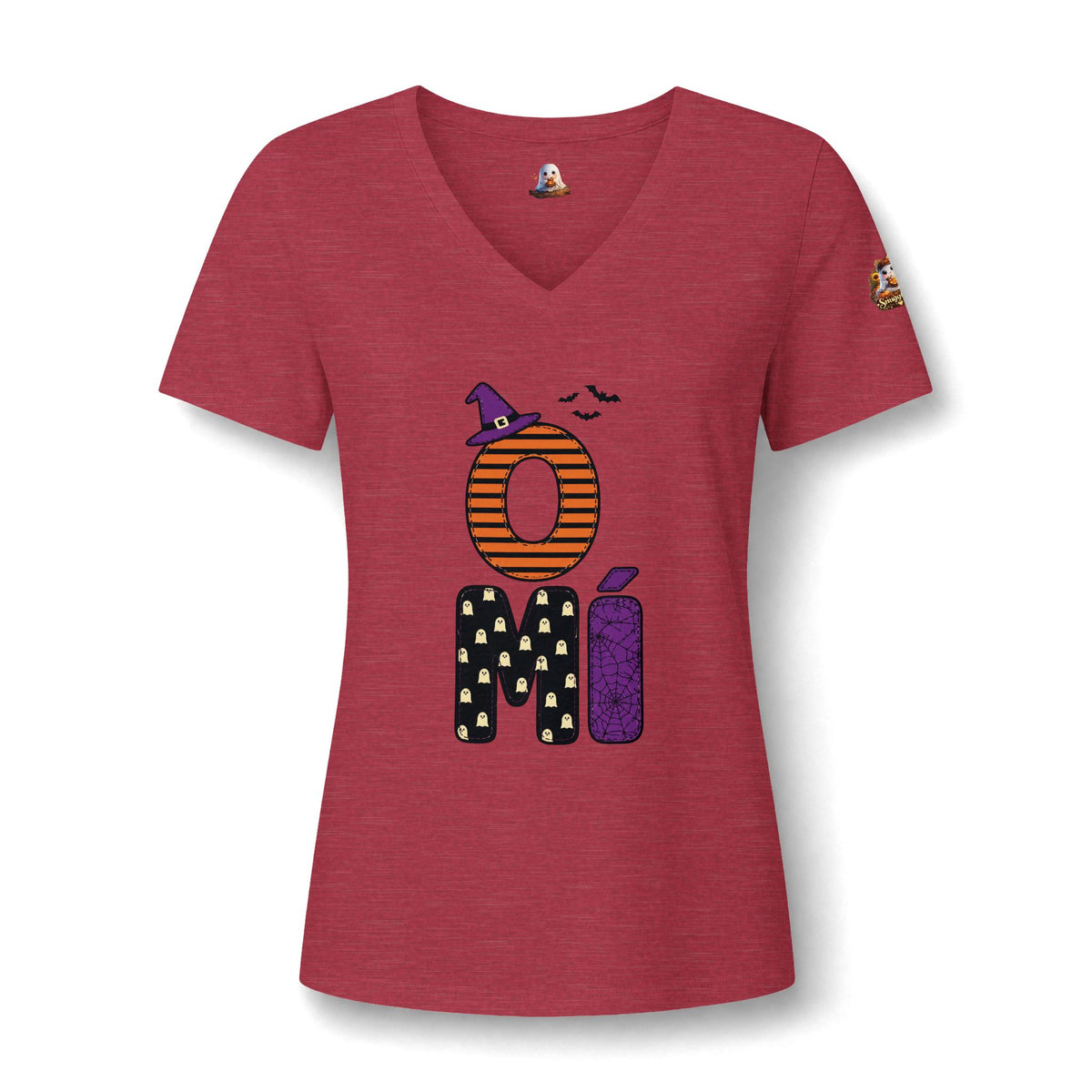 Women's V-Neck Tee — 'Omí' Halloween Mom Graphic Shirt