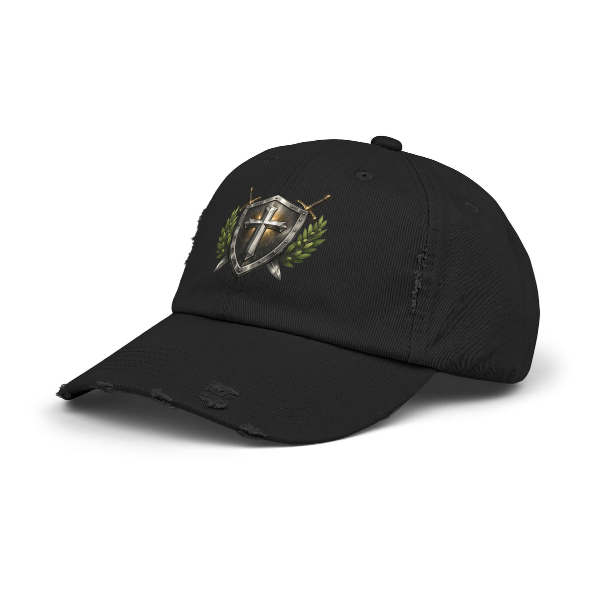 Distressed Shield & Swords Baseball Cap