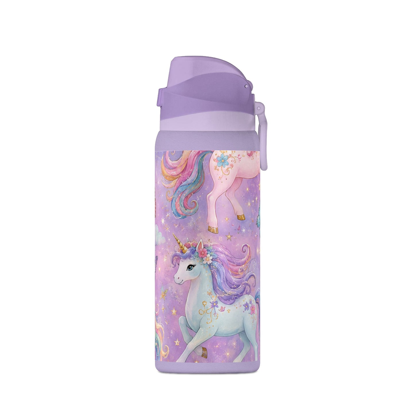 Unicorn Dreams 32oz Insulated Water Bottle — Magical Rainbow Butterflies