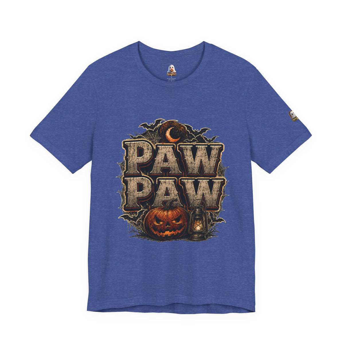 Paw Paw Halloween T‑Shirt — Vintage Pumpkin & Bats Scary Grandpa Tee