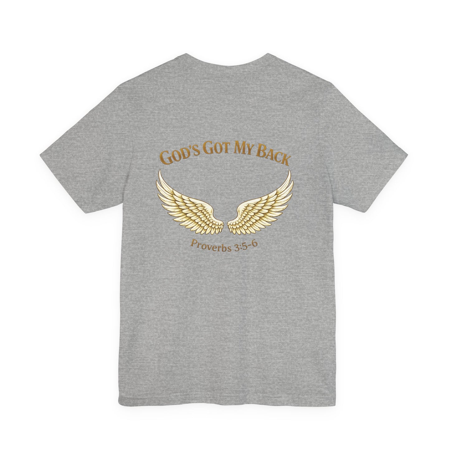 God's Got My Back T-Shirt — Wings & Shield Christian Tee (Proverbs 3:5-6)