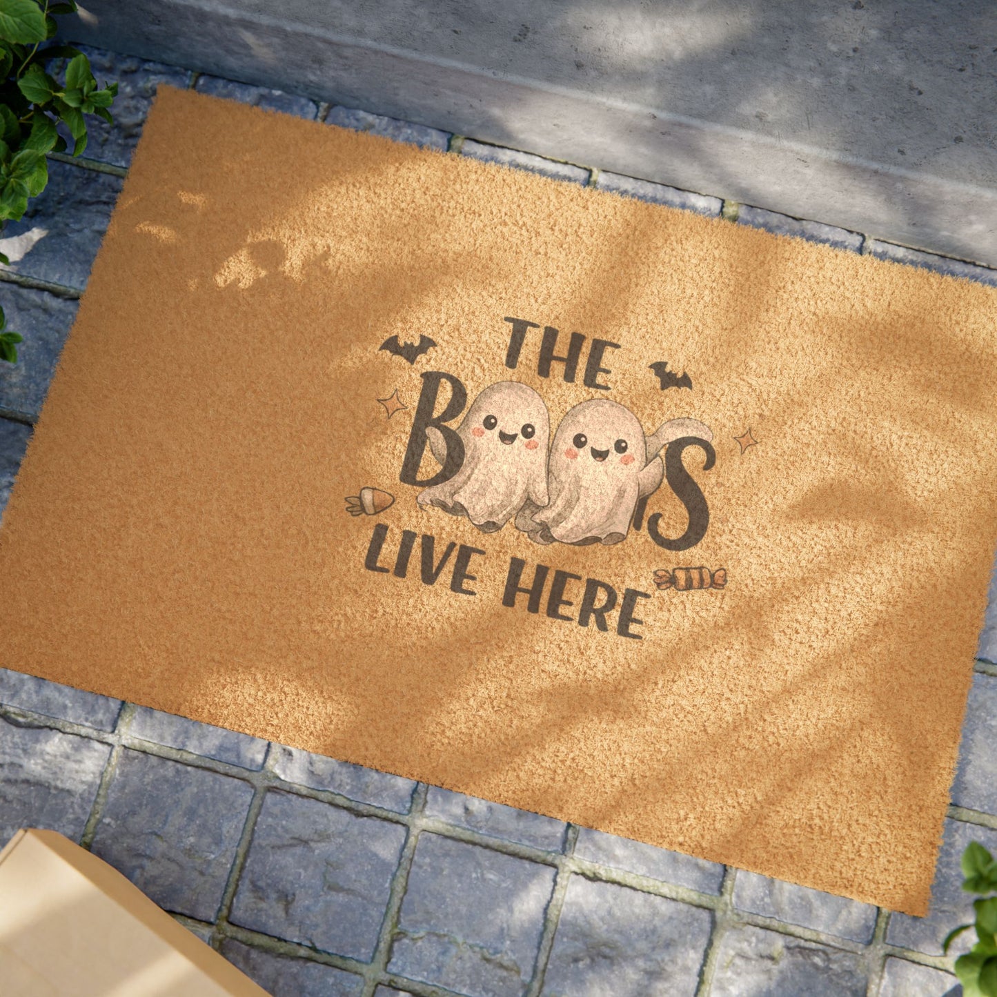 Halloween Ghosts Doormat – “The Boos Live Here” Welcome Mat