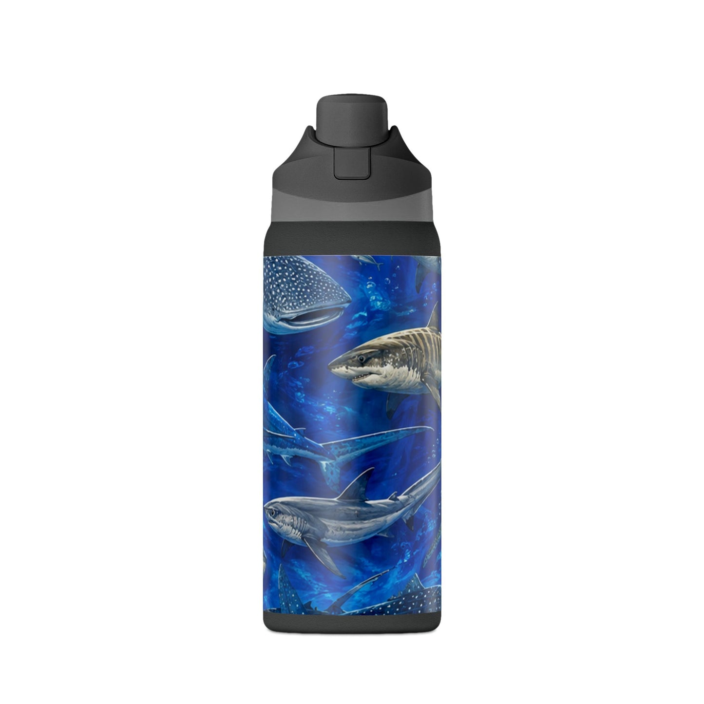 Shark & Whale Ocean 32oz Insulated Water Bottle — Marine Life Stainless Steel Flask