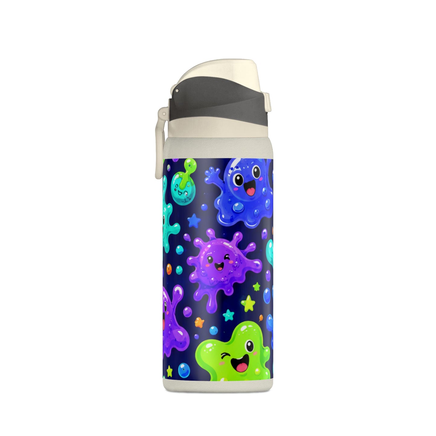 32oz Insulated Water Bottle — Colorful Cute Slime Monsters Design