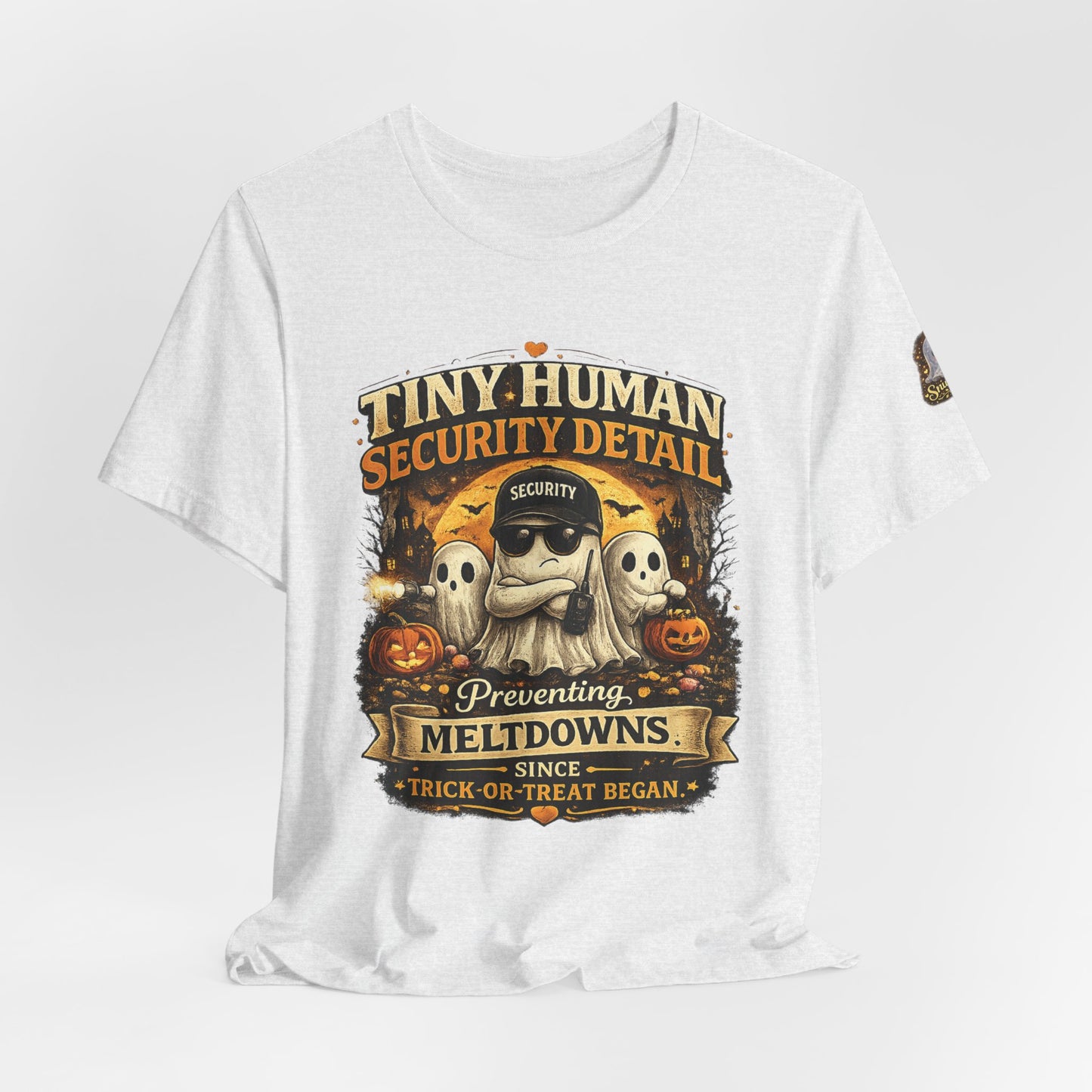 T-Shirt - Tiny Human Security Detail Halloween Baby Tee (Preventing Meltdowns)