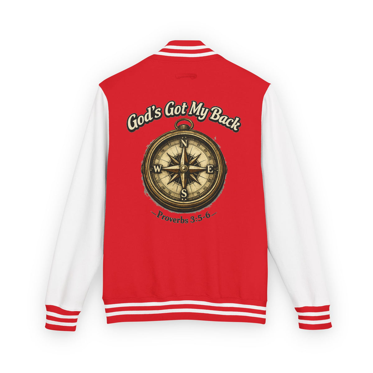 Letterman Jacket — "God's Got My Back" Compass Christian Varsity Jacket